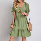 Chic and Comfy: V-Neck Mini Dress by ALIRA-1